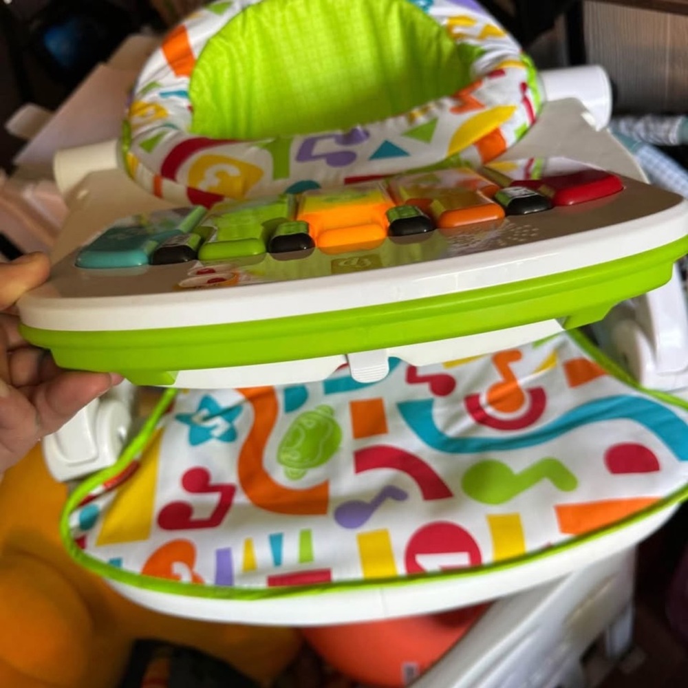 Caterpillar sit me up and Fisher Price sit and play and kick and play piano.